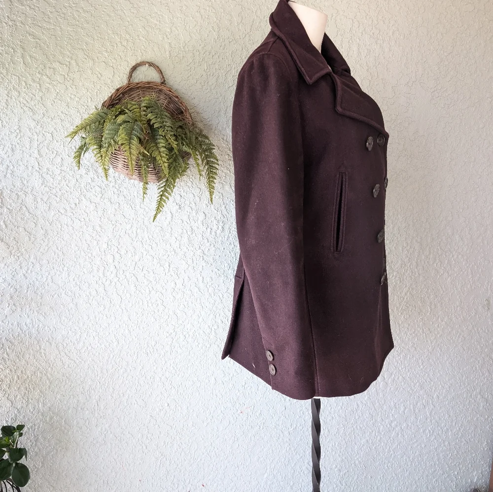 J‎ Crew Peacoat, Jacket, Women’s Medium. Wool, Plum/purple - Picture 4 of 6
